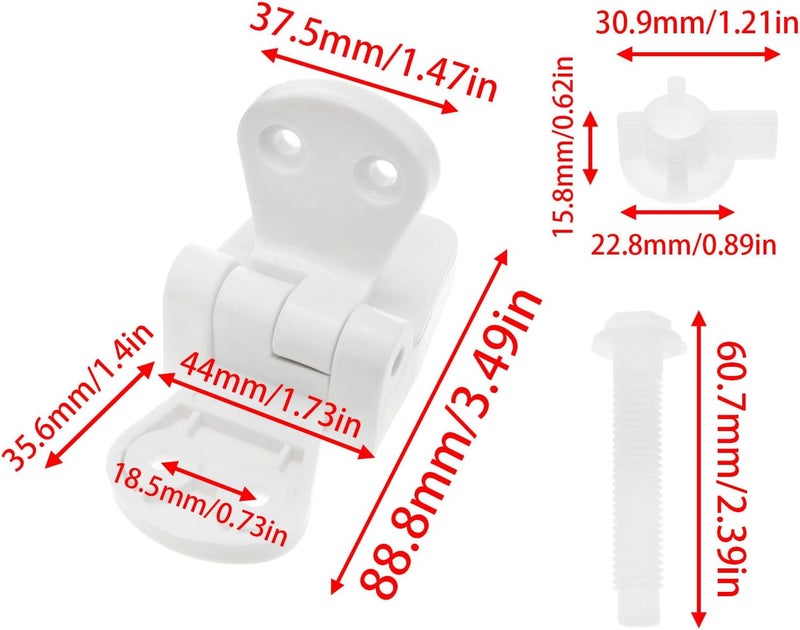 Dsjnf White Plastic Toilet Seat Hinge Bolt Nut Toilets Seat Tightening Kit For Toilet Seat Cover Replacement And Repair 1Set - Image 3